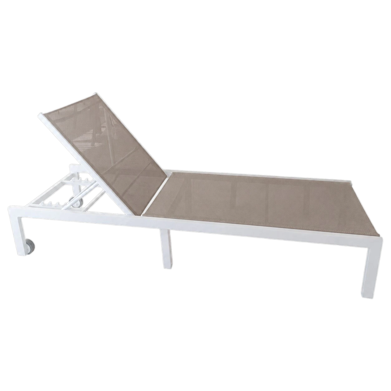 001196037058_FY-990133 (2) ALUMINIUM TEXTLINE SUNBED - Puerto - TextLine and ALUMINIUM fRAME - Darck Beige - 65x213xH34cm