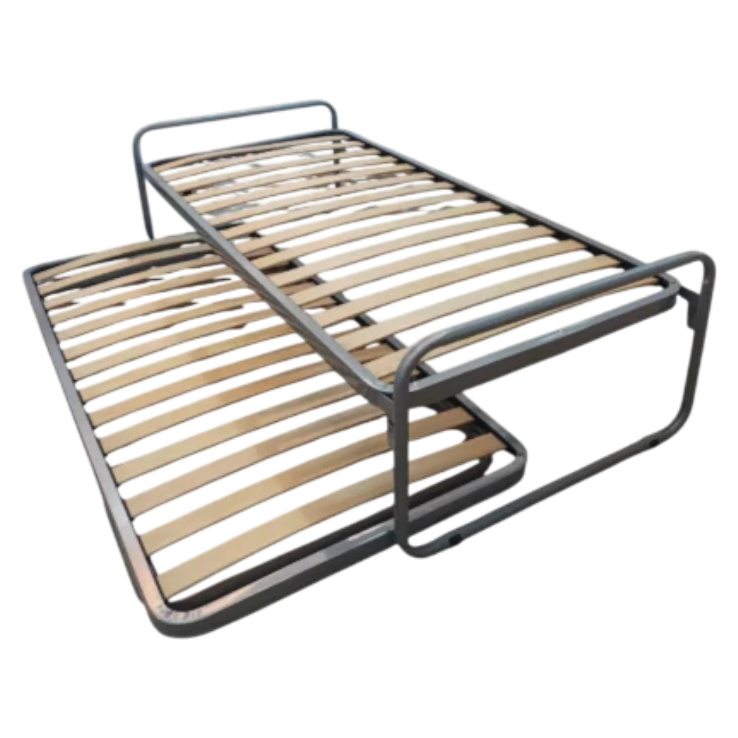 012237040001_Trundle Bed Frame – Canguro – Front View – Metal Frame with Wood Slats, Nesting Design- 90x190x41CM CANGURO DOUBLE BED 90X190X41CM VS-CANGURO