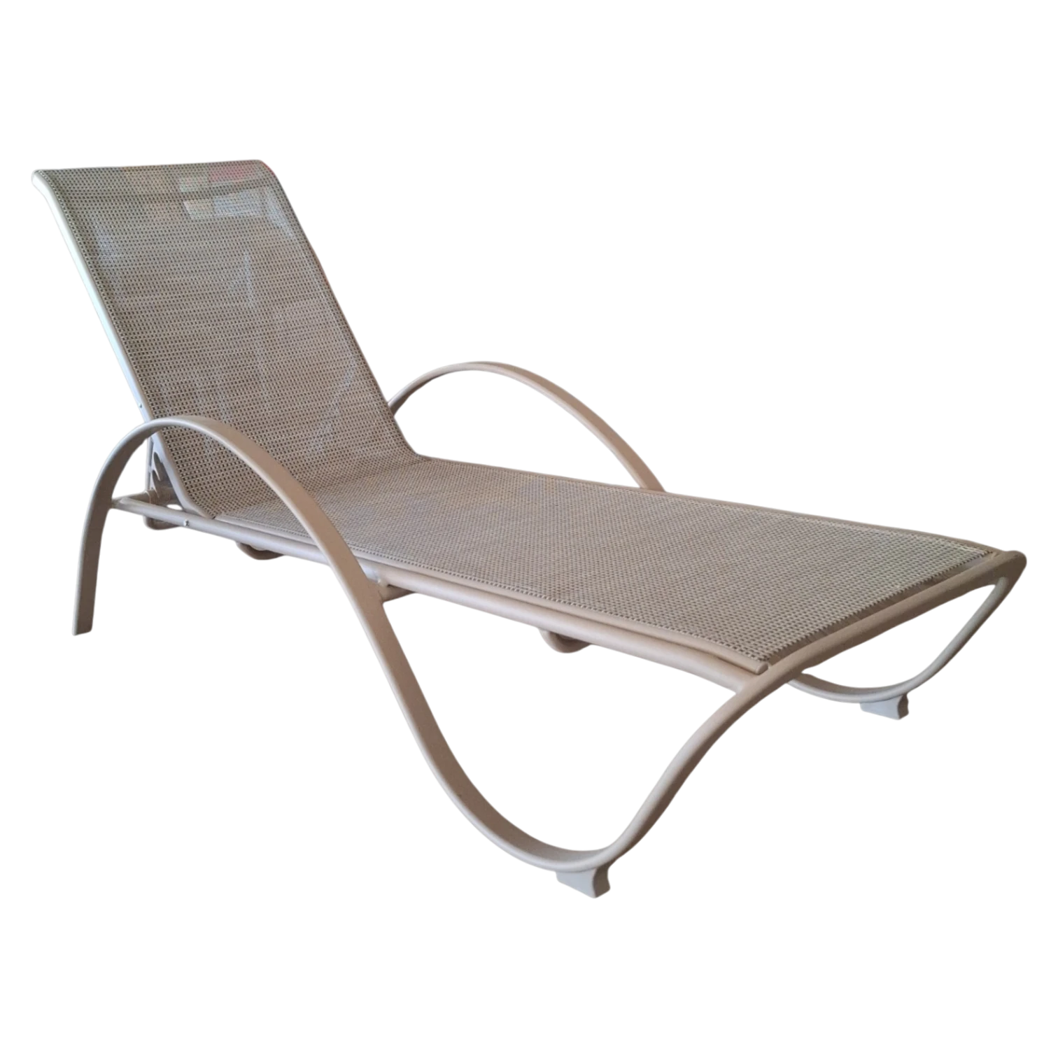 001137037024_WL-807A-3_Beige ALUMINIUM TEXTLINE SUNBED WITH ARMS 207x68x34 cm BEIGE