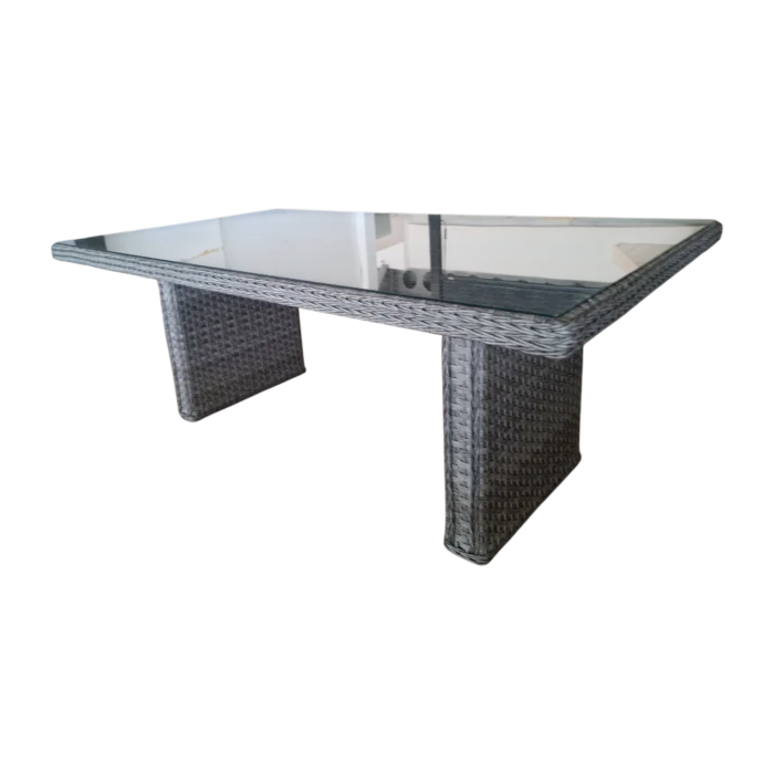 OUTDOOR ALUMINIUM WICKER DINING TABLE 190x110