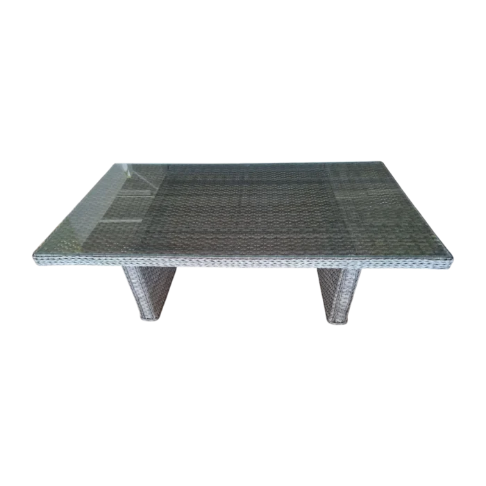OUTDOOR ALUMINIUM WICKER DINING TABLE 190x110