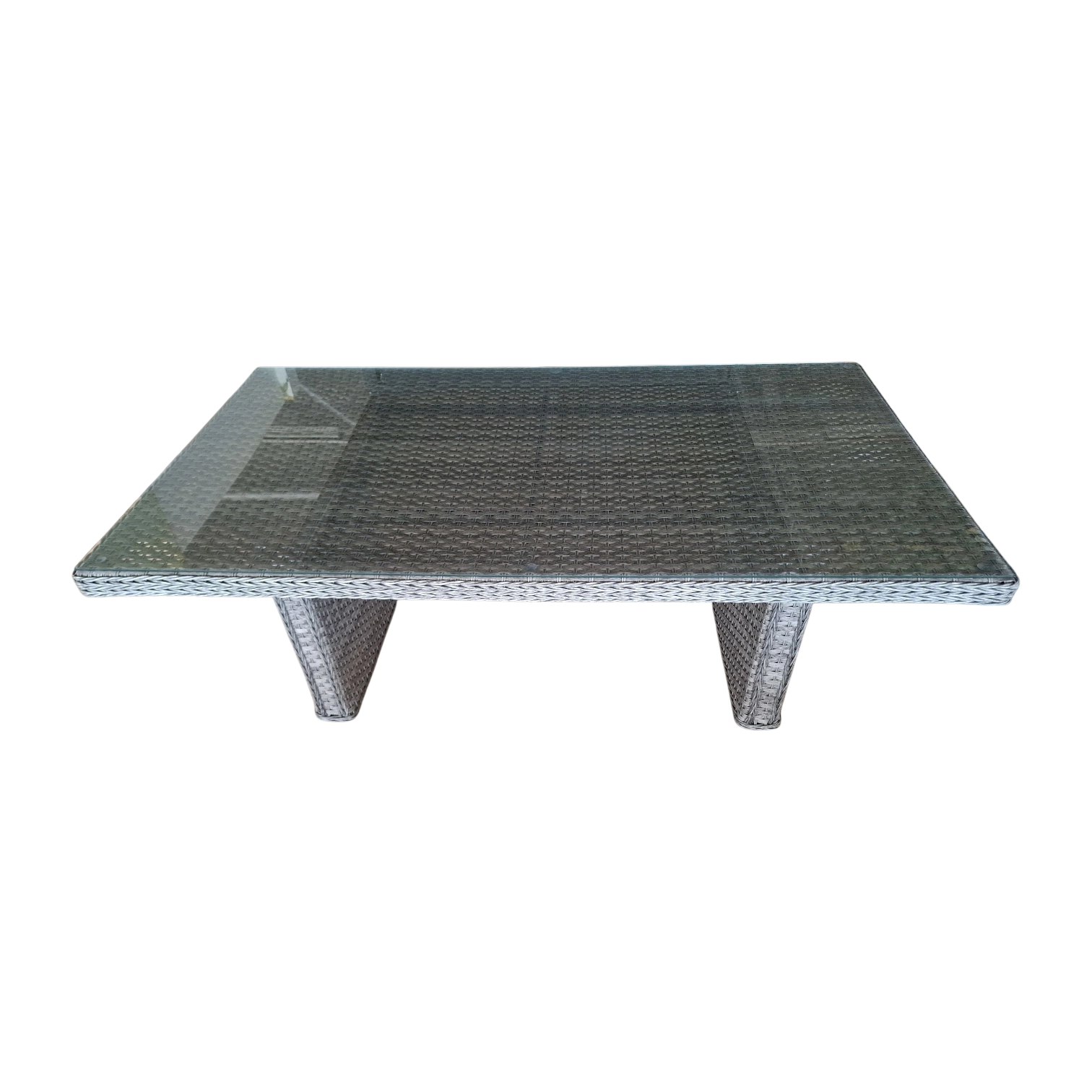 1137037264_WL-8T170A-W_2 OUTDOOR ALUMINIUM WICKER DINING TABLE 190x110