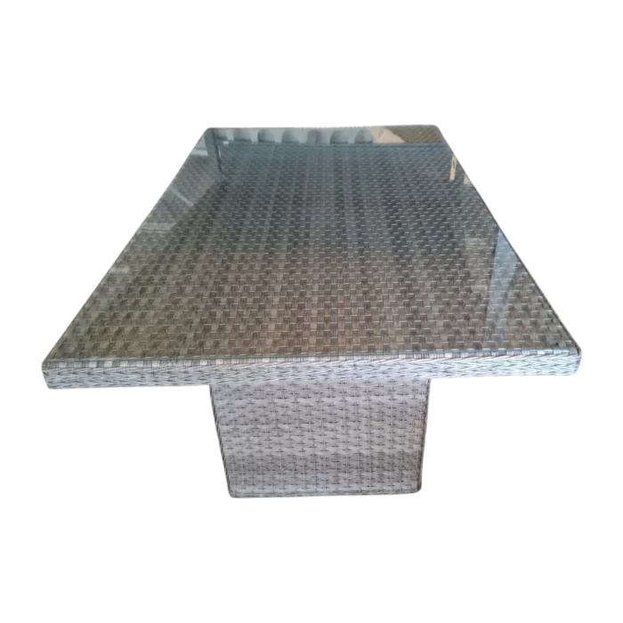 OUTDOOR ALUMINIUM WICKER DINING TABLE 190x110