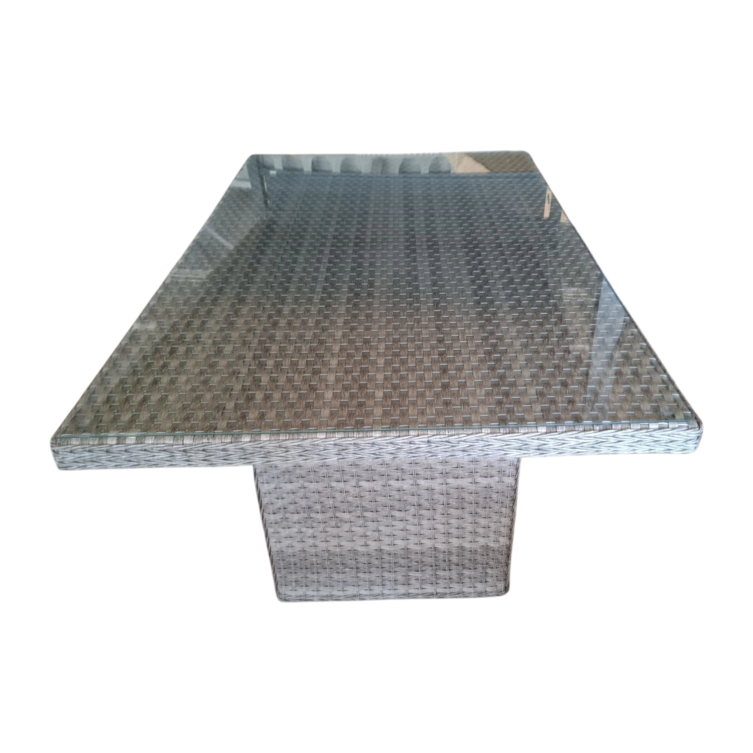 1137037264_WL-8T170A-W_3 OUTDOOR ALUMINIUM WICKER DINING TABLE 190x110