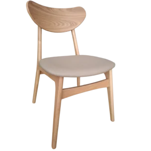 DINING CHAIR 57x49xH80 MAPLE FRAME IVORY SEAT