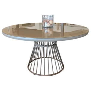 OutDooor- Round Table- Glass top,metal legs - Palama - Ø140xH74cm