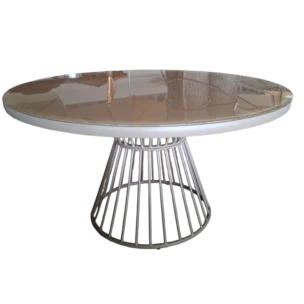 OutDooor- Round Table- Glass top, aluminium frame - Palama - Ø140xH74cm
