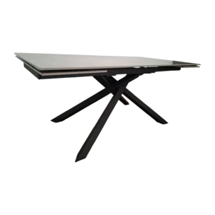 Monica 180 Dining Table — Metal, Stone -Dark Grey ,Black - 180/260x91x75cm