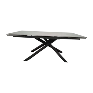 Monica 180 Dining Table — Metal, Stone -Dark Grey ,Black - 180/260x91x75cm