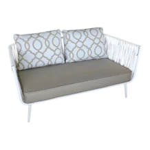 Malaga 2 Sofa — Wicker — White — 150(W) x 78(D) x 70(H) cm