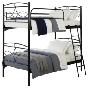 Bunk Bed - Chico 200 — Metal Frame Wood - Black