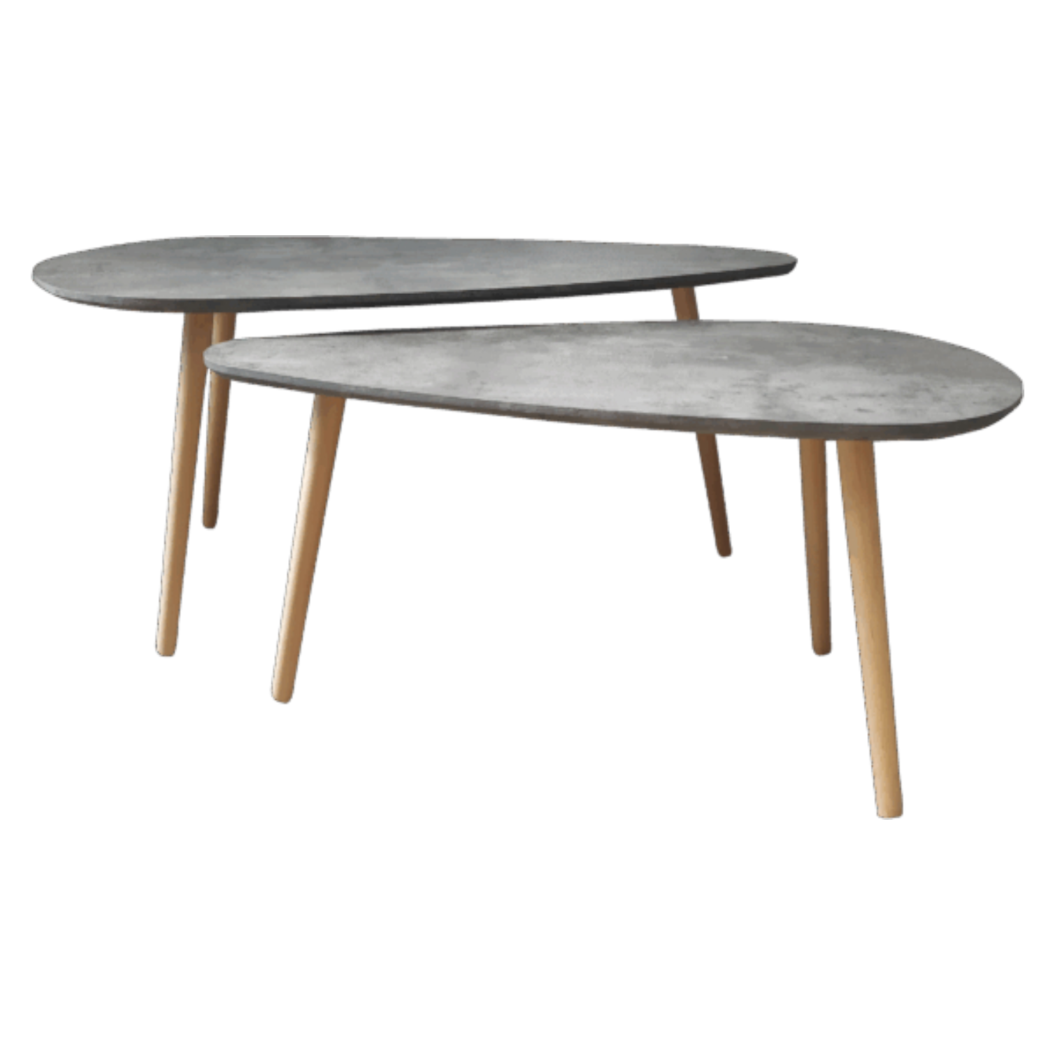 012325039008_CE-CT2560 COFFEE TABLE MDF WOODEN LEGS (SET) 105x63xH47cm & 85x49xH43cm