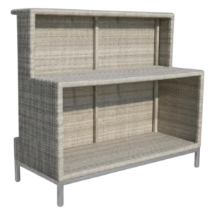 ALUMINIUM WICKER BAR 120X55X110 CM BROWN OUTDOOR