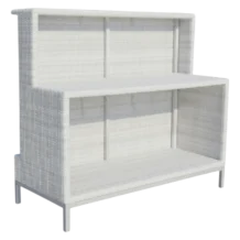 ALUMINIUM WICKER BAR 120X55X110 CM WHITE OUTDOOR