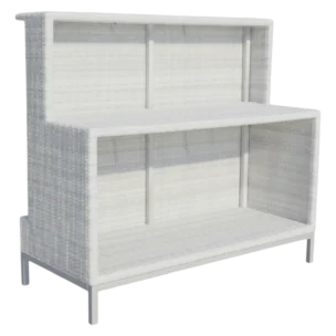 ALUMINIUM WICKER BAR 120X55X110 CM WHITE OUTDOOR