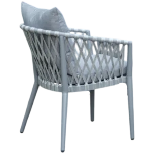 OutDoor Armchair — Aluminum, Fabric — Grey - L62xD62xH74cm