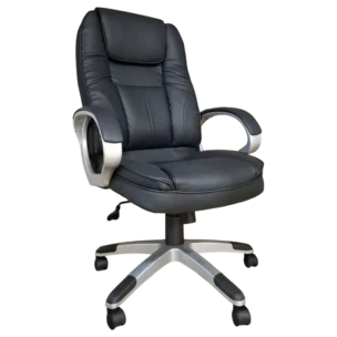 Qzy-1426 Office Chair — PVC- Black 69.0*67.0*113.0-123.0CM