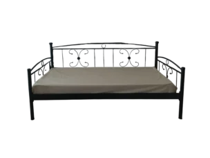Sofa Bed – Atlanta – Front View – Black Finish, 90 x 190c m