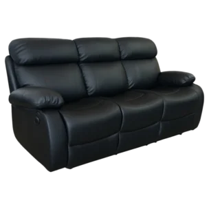 SOFA 3-SEAT RECLINER BLACK PVC
