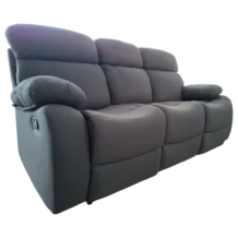 SOFA 3-SEAT RECLINER DARK GREY MICROFIBRA