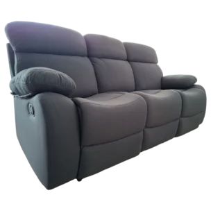 SOFA 3-SEAT RECLINER DARK GREY MICROFIBRA