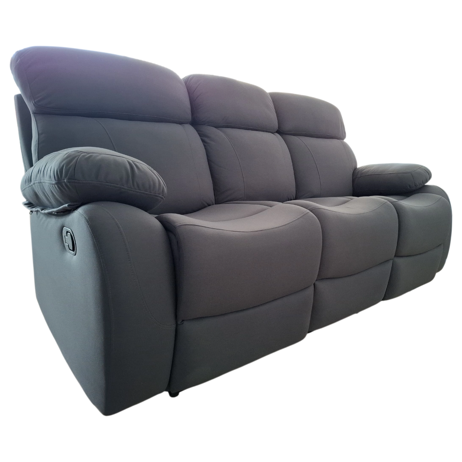 012153041002_LM-JF718-3_DarkGrey_1 SOFA 3-SEAT RECLINER DARK GREY MICROFIBRA
