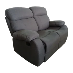 2 Seate Sofa– JENIN 2 – Side View – Grey Fabric Upholstery –155 x 94 x 100 cm