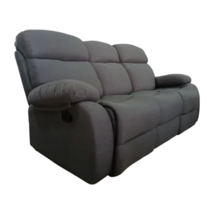 3 Seate Sofa– JENIN 3 – Side View – Grey Fabric Upholstery – 204 x 94 x 100 cm