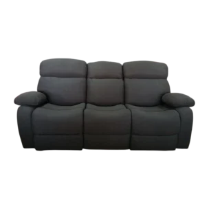 3 Seate Sofa– JENIN 3 – Front View – Grey Fabric Upholstery – 204 x 94 x 100 cm