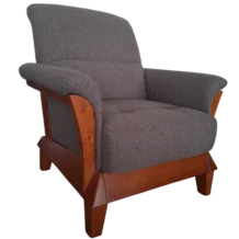 1 Seate Sofa– TROSA F 1 – Front View – Cobble Brown - Dark Oak – 90 x 98 x 99 cm