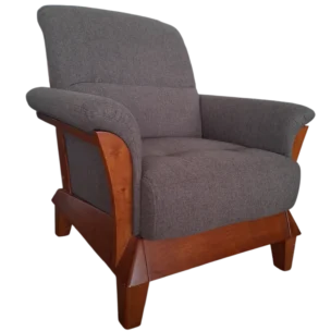 1 Seate Sofa– TROSA F 1 – Front View – Cobble Brown - Dark Oak – 90 x 98 x 99 cm