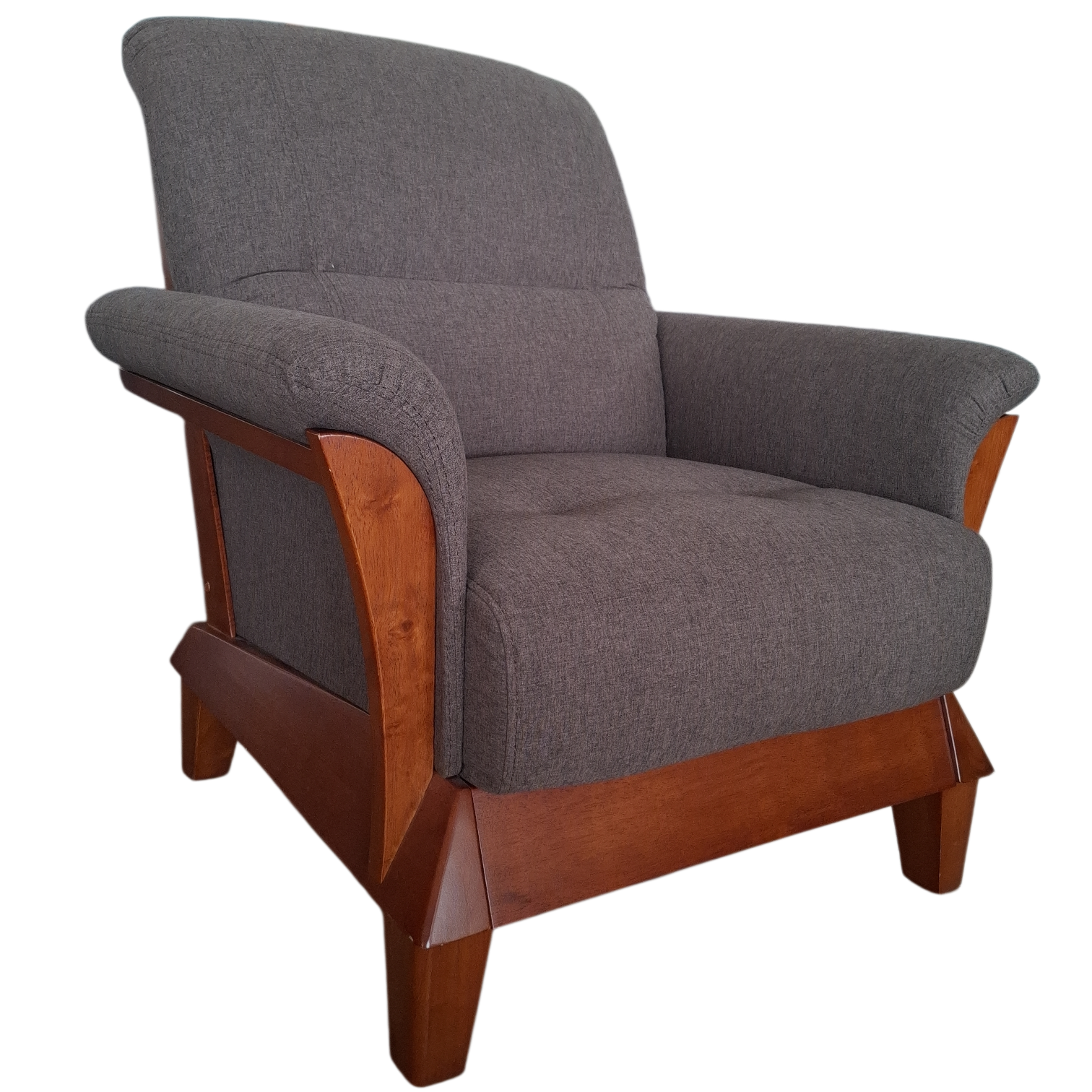 012209041030_YG-509-1_TROSA (2) 1 Seate Sofa– TROSA F 1 – Front View – Cobble Brown - Dark Oak – 90 x 98 x 99 cm