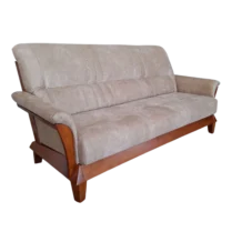 3 Seate Sofa– TROSA M 3 – Front View – Honeydew - Dark Oak- Fabric– 210 x 98 x 99 cm