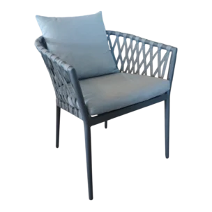 OutDoor Armchair — Aluminum, Fabric — Grey - L62xD62xH74cm
