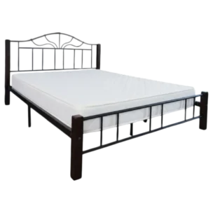 Morpheus DB Bed— Metal, Wood — Black, Brown —152x194cm