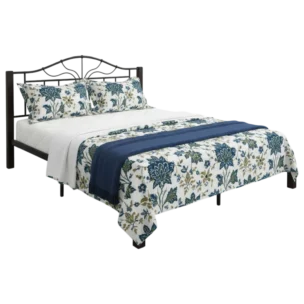 Morpheus DB Bed— Metal, Wood — Black, Brown —152x194cm