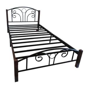 Morpheus DD Bed— Metal, Wood — Black, Brown —92x194cm