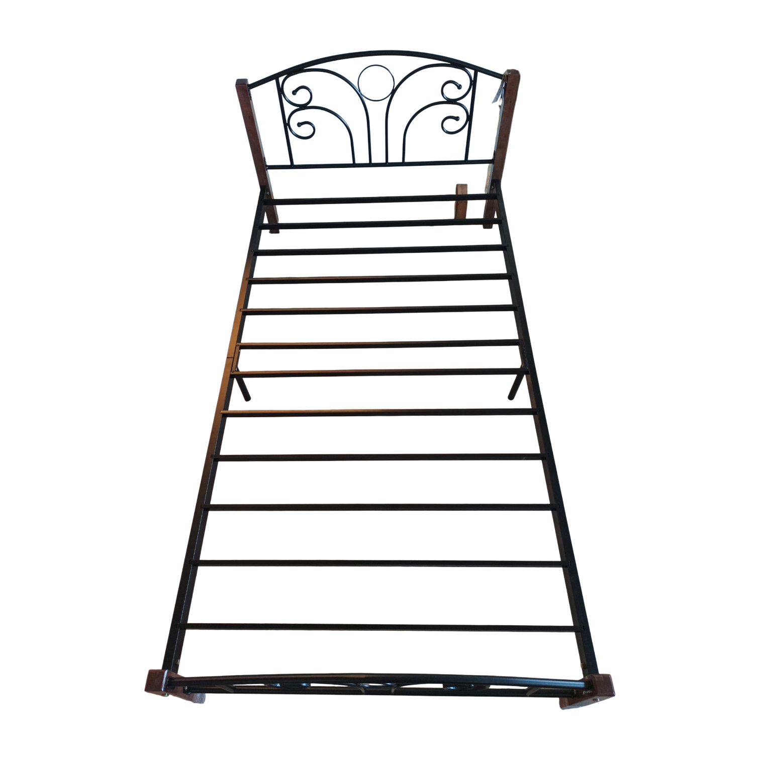 12018040059_KD-2550_3 Morpheus DD Bed— Metal, Wood — Black, Brown —92x194cm