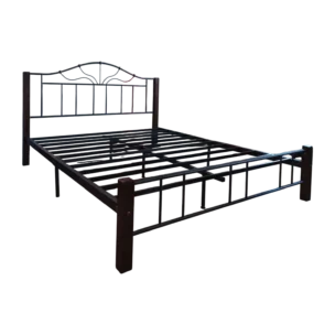 Morpheus DB Bed— Metal, Wood — Black, Brown —152x194cm