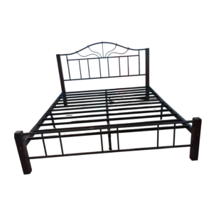 Morpheus DB Bed— Metal, Wood — Black, Brown —152x194cm