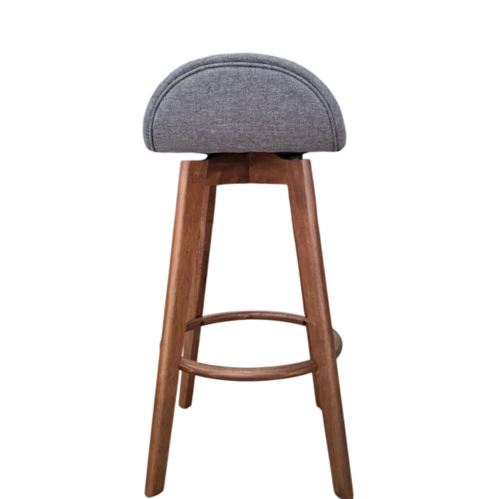 Bar Stool = 492Bc Stool — Fabric, Wood, Grey wALNUT