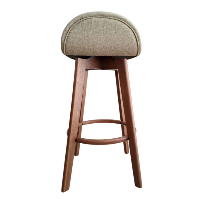 Bar Stool = 492Bc Stool — Fabric, Wood, Sandshell ,Walnut