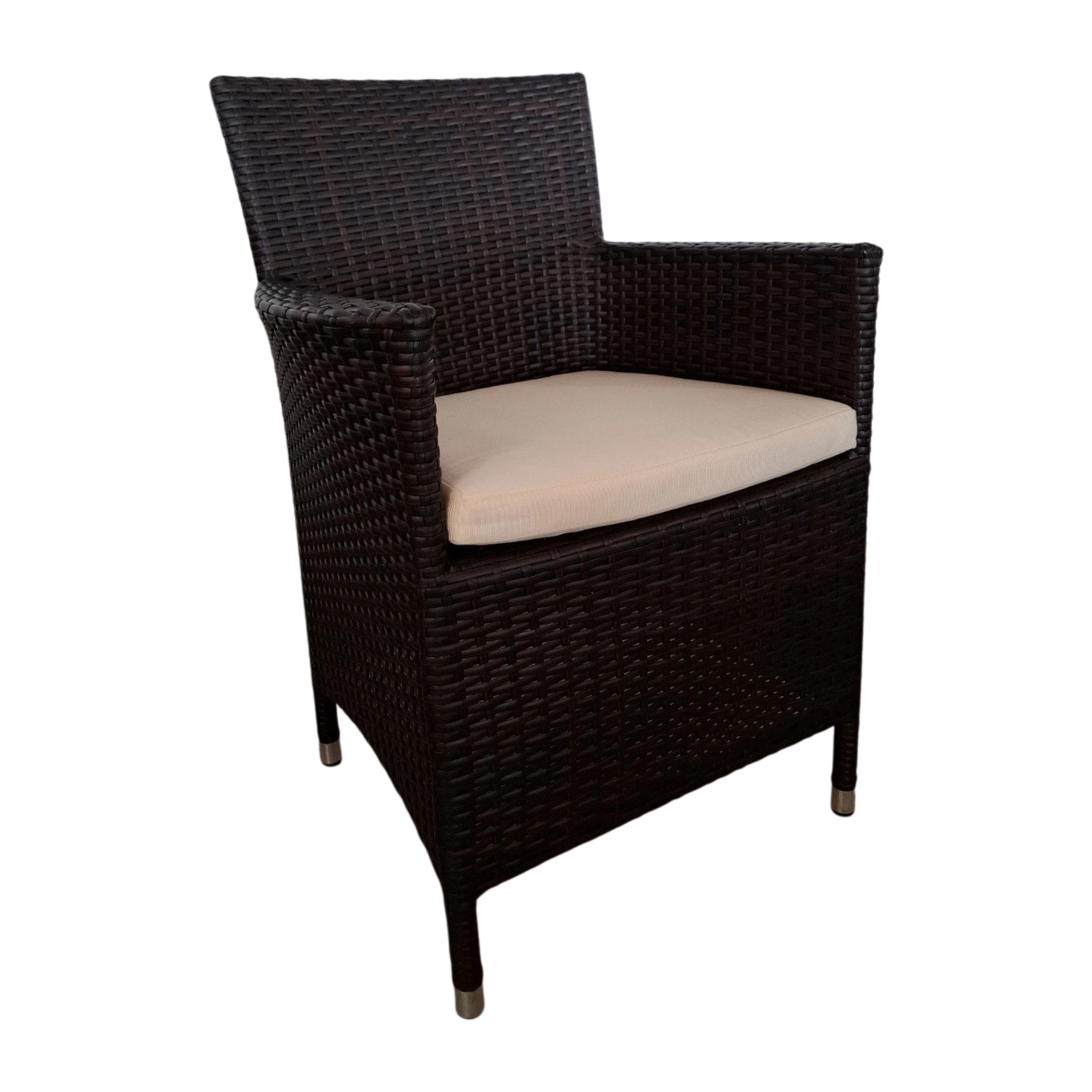 001043037017_FY-C02706 1_DarkBrown Alice 2 Armchair — Aluminum, Wicker - Dark Brown - L57xD58xH85cm