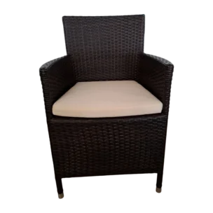 Alice 2 Armchair — Aluminum, Wicker - Dark Brown - L57xD58xH85cm