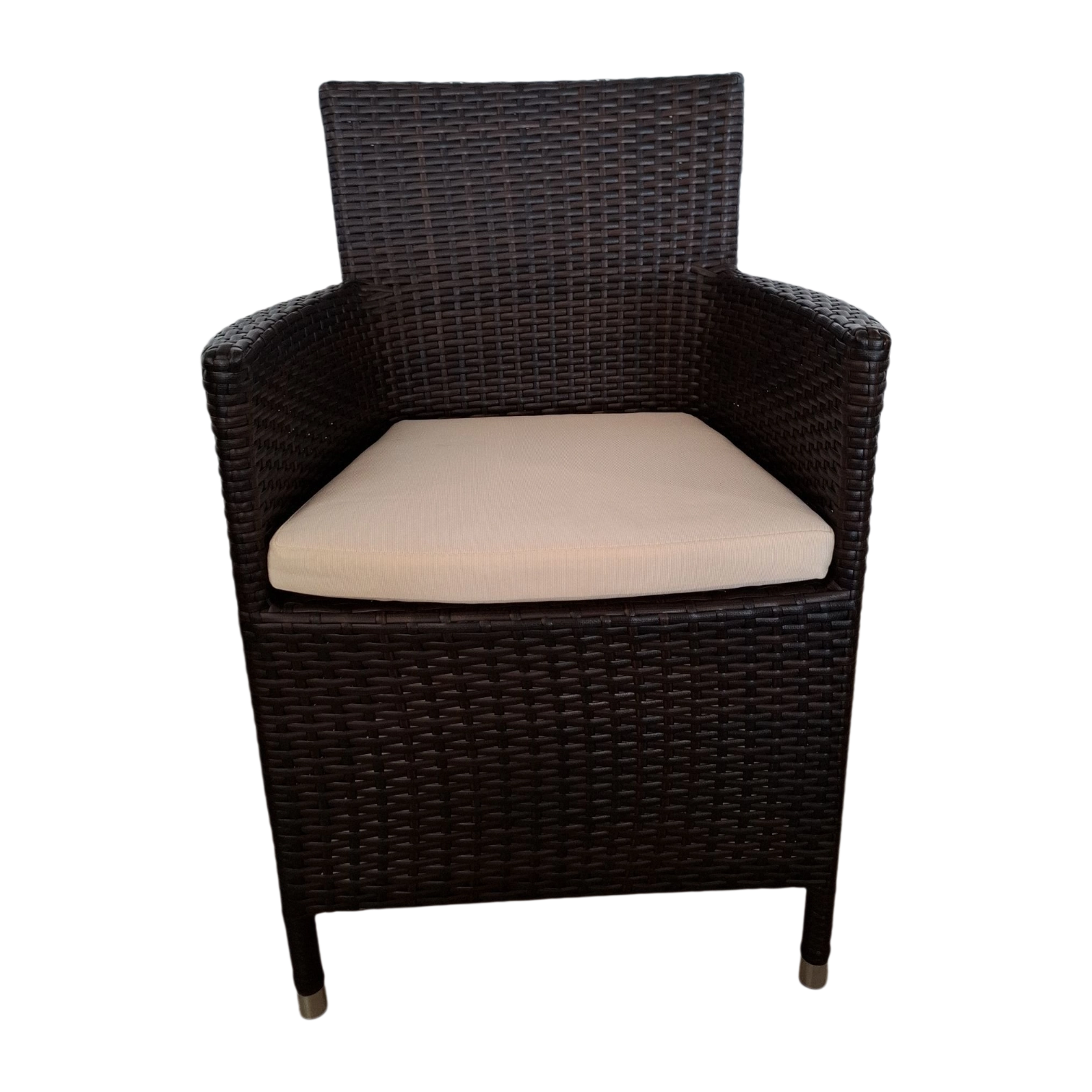 001043037017_FY-C02706 2_DarkBrown Alice 2 Armchair — Aluminum, Wicker - Dark Brown - L57xD58xH85cm
