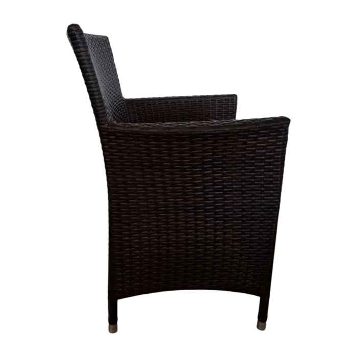 Alice 2 Armchair — Aluminum, Wicker - Dark Brown - L57xD58xH85cm