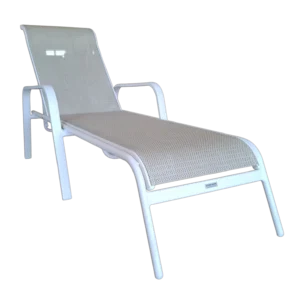 LISMORE SunBed — Aluminum, textline— White — 66x200xH52/35cm