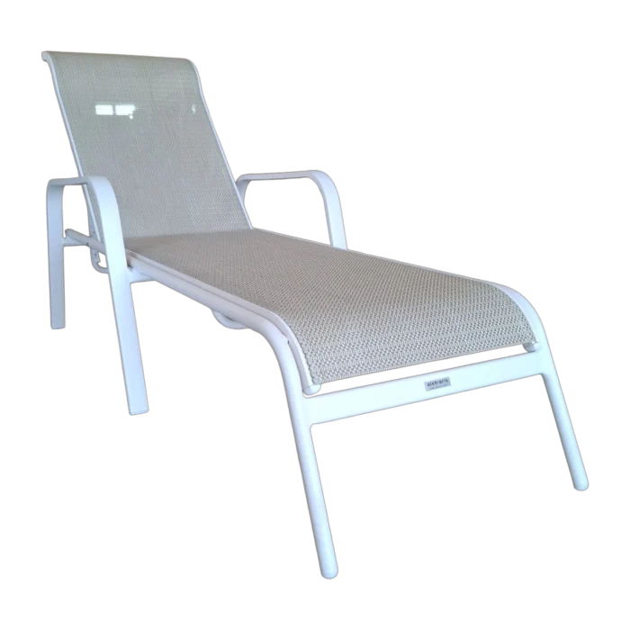 LISMORE SunBed — Aluminum, textline— White — 66x200xH52/35cm