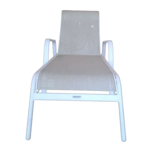 LISMORE SunBed — Aluminum, textline— White — 66x200xH52/35cm