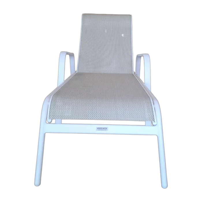 LISMORE SunBed — Aluminum, textline— White — 66x200xH52/35cm